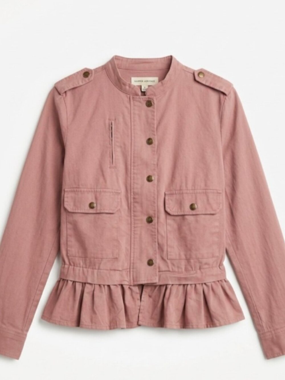 Harper-Dusty Rose-Zip Jacket-Long Sleeves- 100% Cotton-Size Small